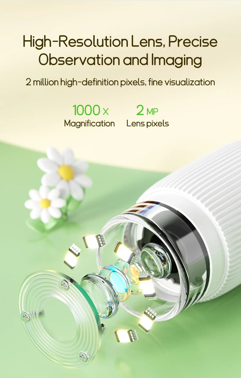 Kids Microscope 1000x Magnifier Microscope 200 Megapixels With LED Photo Video Function Educational Toys Science For Children