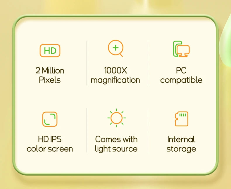 Kids Microscope 1000x Magnifier Microscope 200 Megapixels With LED Photo Video Function Educational Toys Science For Children